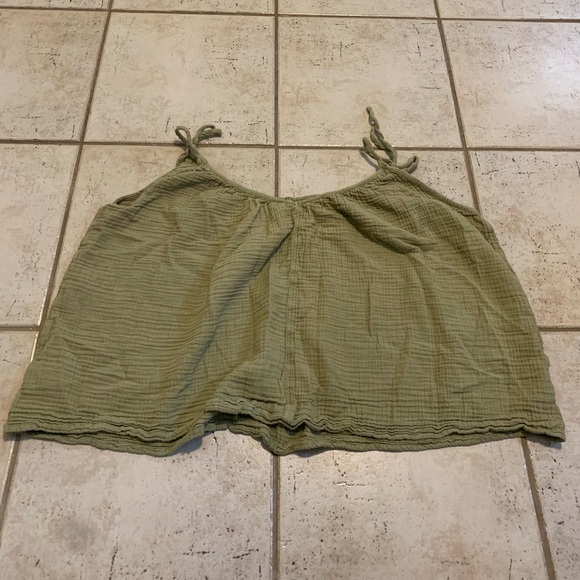 Old Navy Plus Size 2X Green Crinkle Gauze Tie Strap Top - Picture 6 of 6